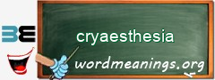 WordMeaning blackboard for cryaesthesia